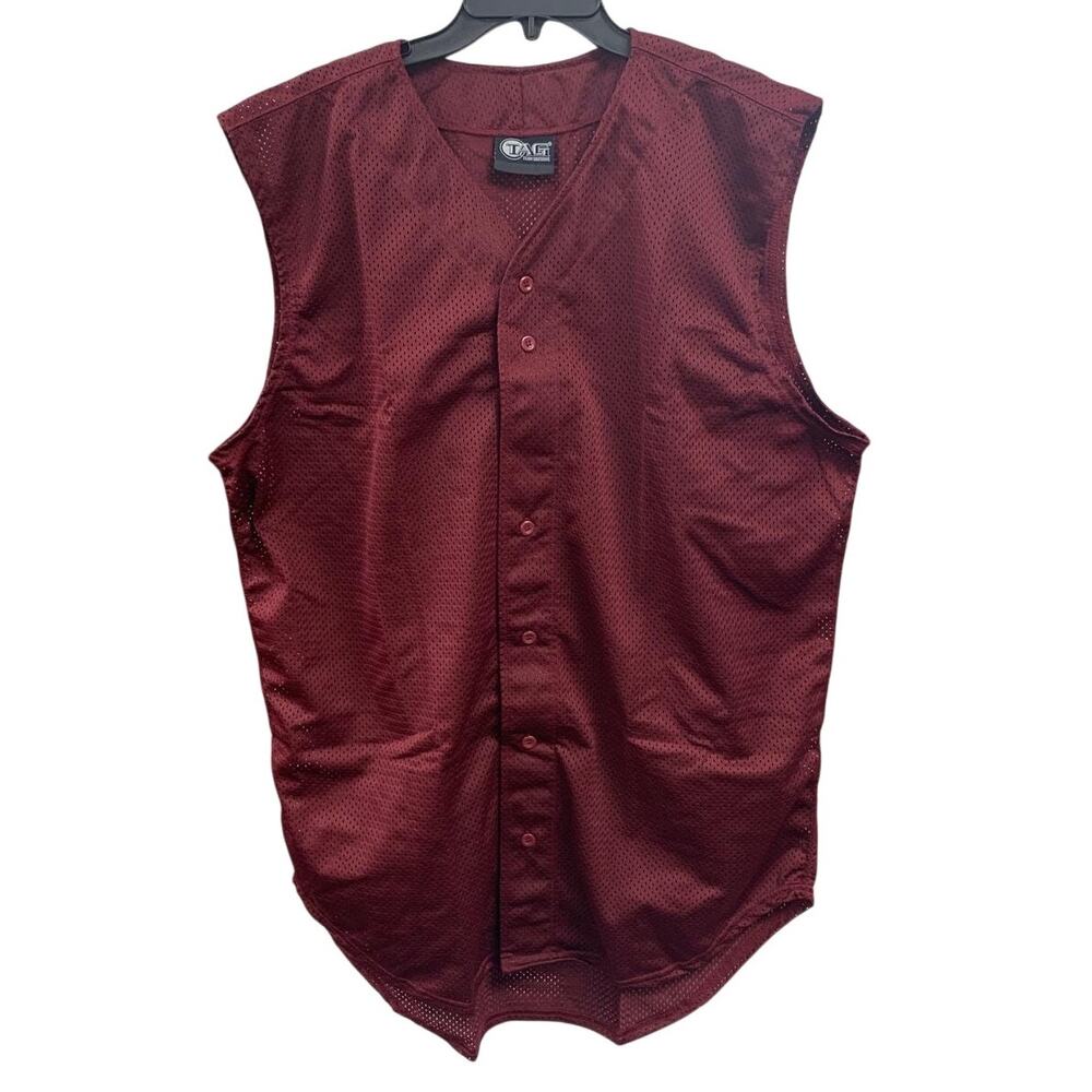 New Tag Team Uniform Adult Large Button Down Baseball Mesh Jersey Tank Top Vest